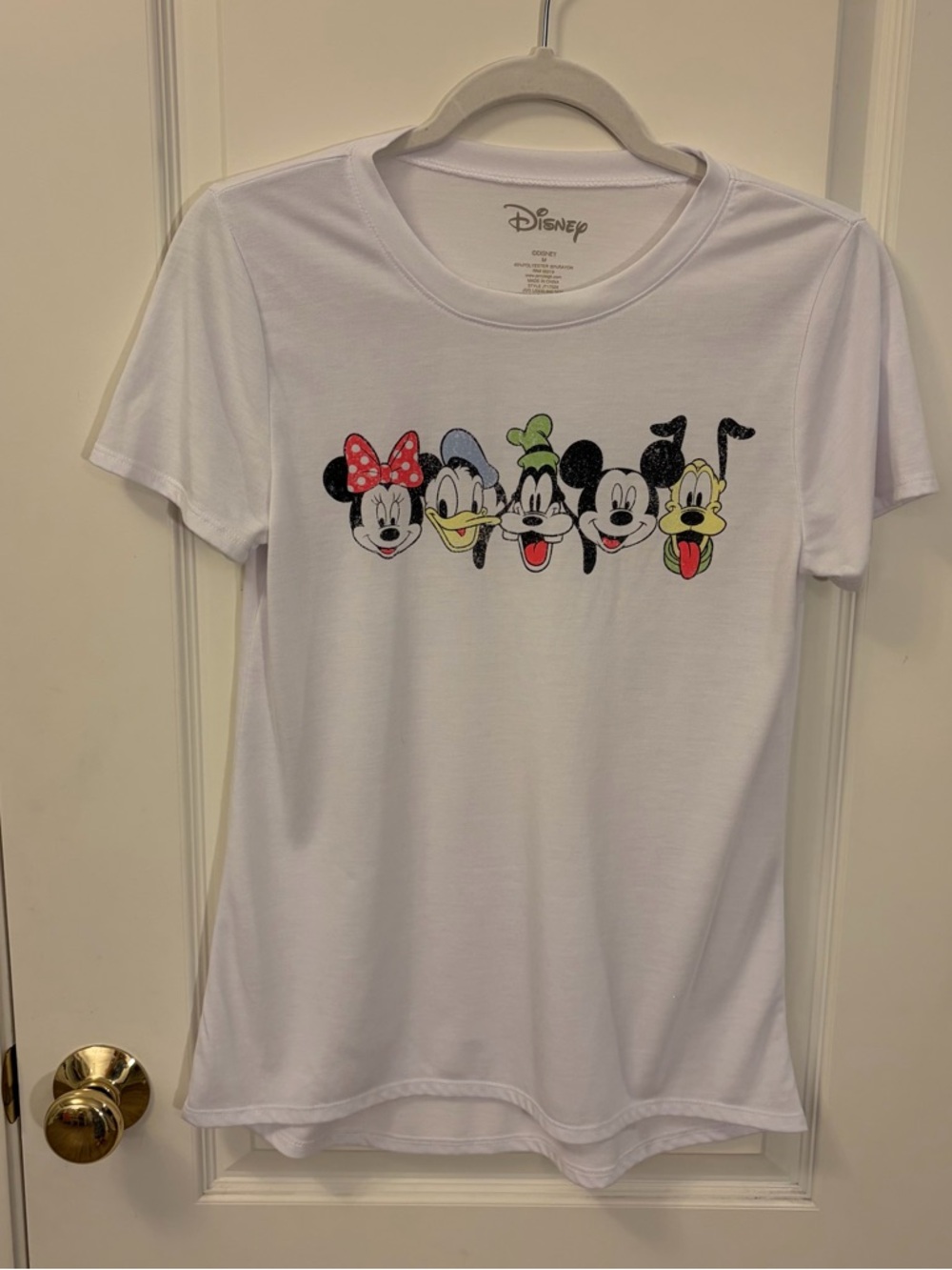 Disney Women’s White Character Face Tee Size Medium